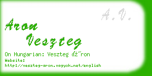 aron veszteg business card